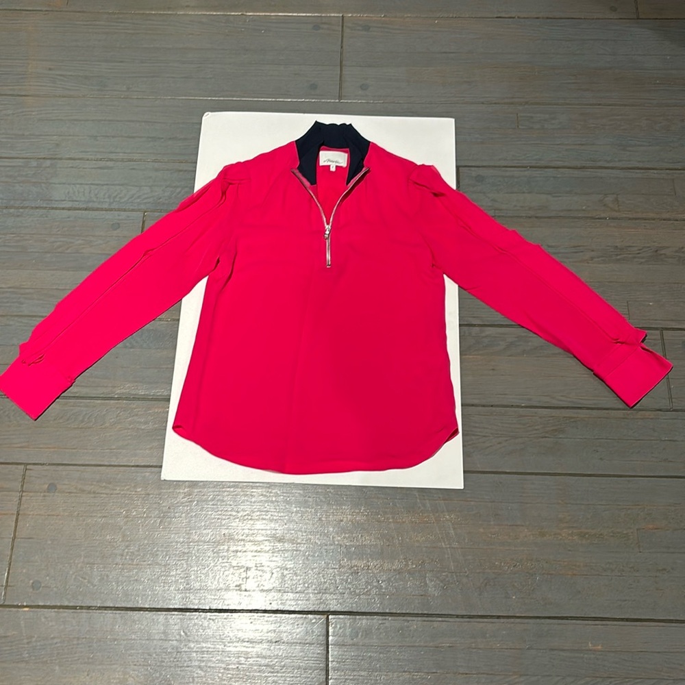 Phillip Lim pink mid-zip polo style blouse. Size 2